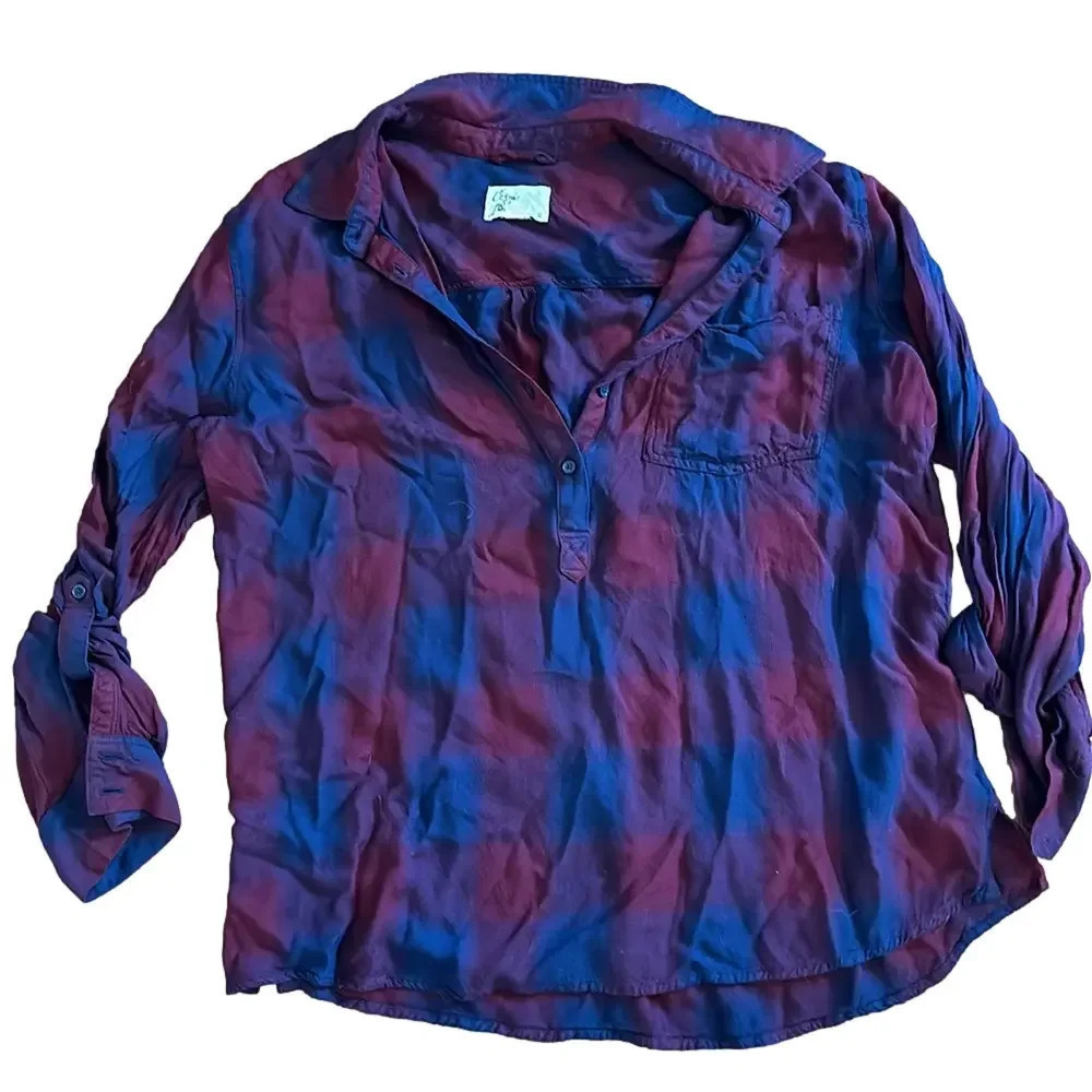 Cosmic Blue Love Women’s Plaid Shirt Size XL - Picture 4 of 4